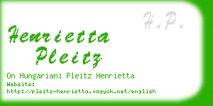 henrietta pleitz business card